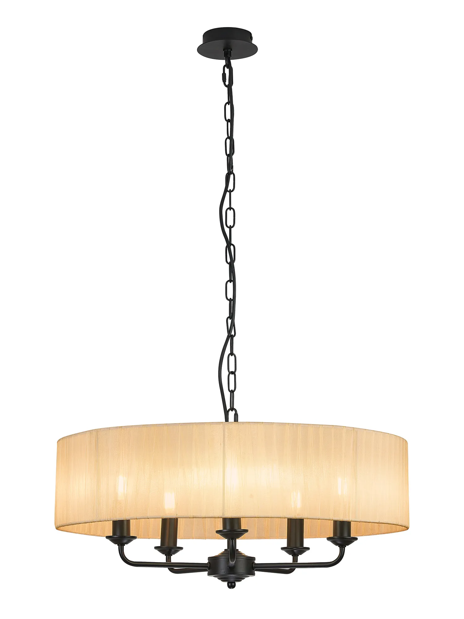 Banyan 45cm 3 Light Pendant Matt Black, Soft Bronze